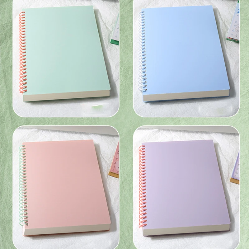 Color Contrast Spiral Notebook A5 B5 60 Sheets Lined Paper Notepad INS Hardcover Coil Journal Student Diary School Stationery