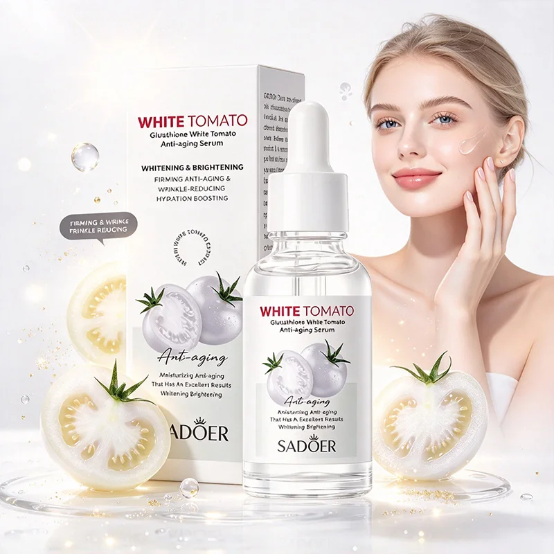 SADOER White Tomato Facial Serum Skin Firming Anti Aging Face Essence Infuse Nutrition Fade Dry Lines Keep Skin Soft Smooth