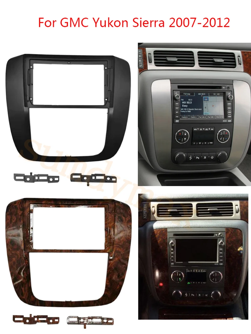 

9 дюймовая автомобильная аудиосистема Fascia рамка для GMC Yukon Chevrolet Tahoe Suburban 2007-2012 Стерео приборная панель Рамка комплект