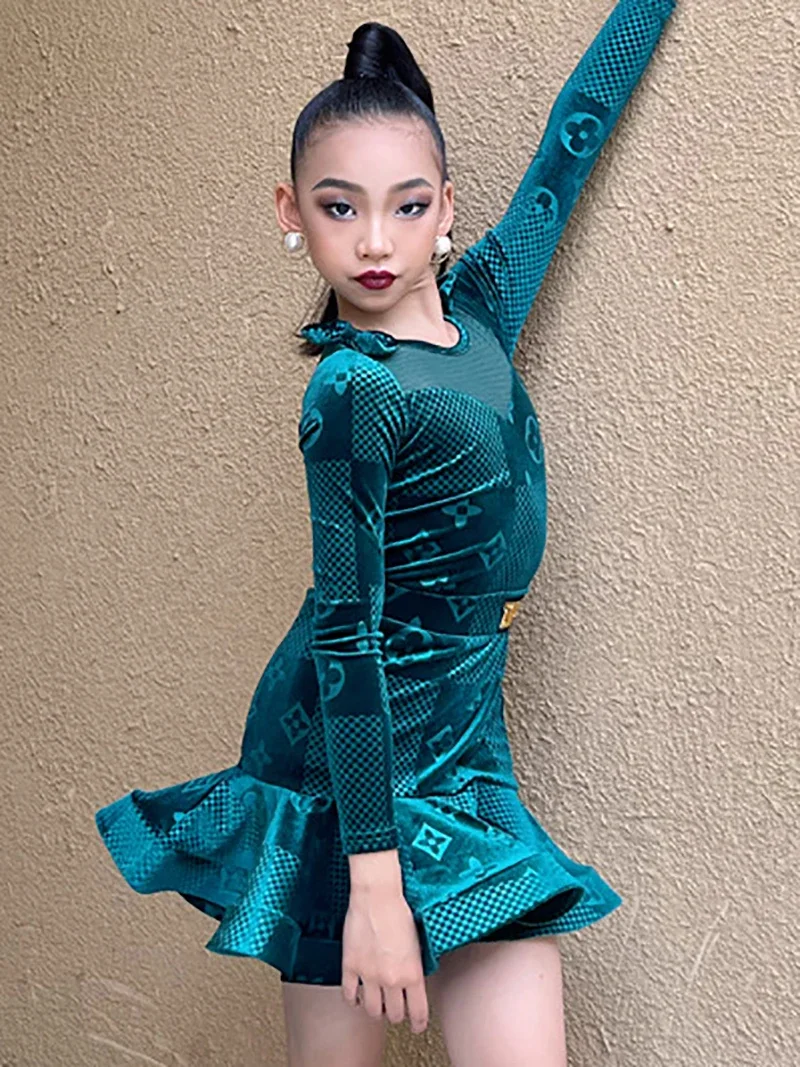 body-imprime-de-danse-latine-pour-enfants-et-jupes-en-arete-de-poisson-costume-d'entrainement-pour-enfants-filles-vetements-d'entrainement-de-samba