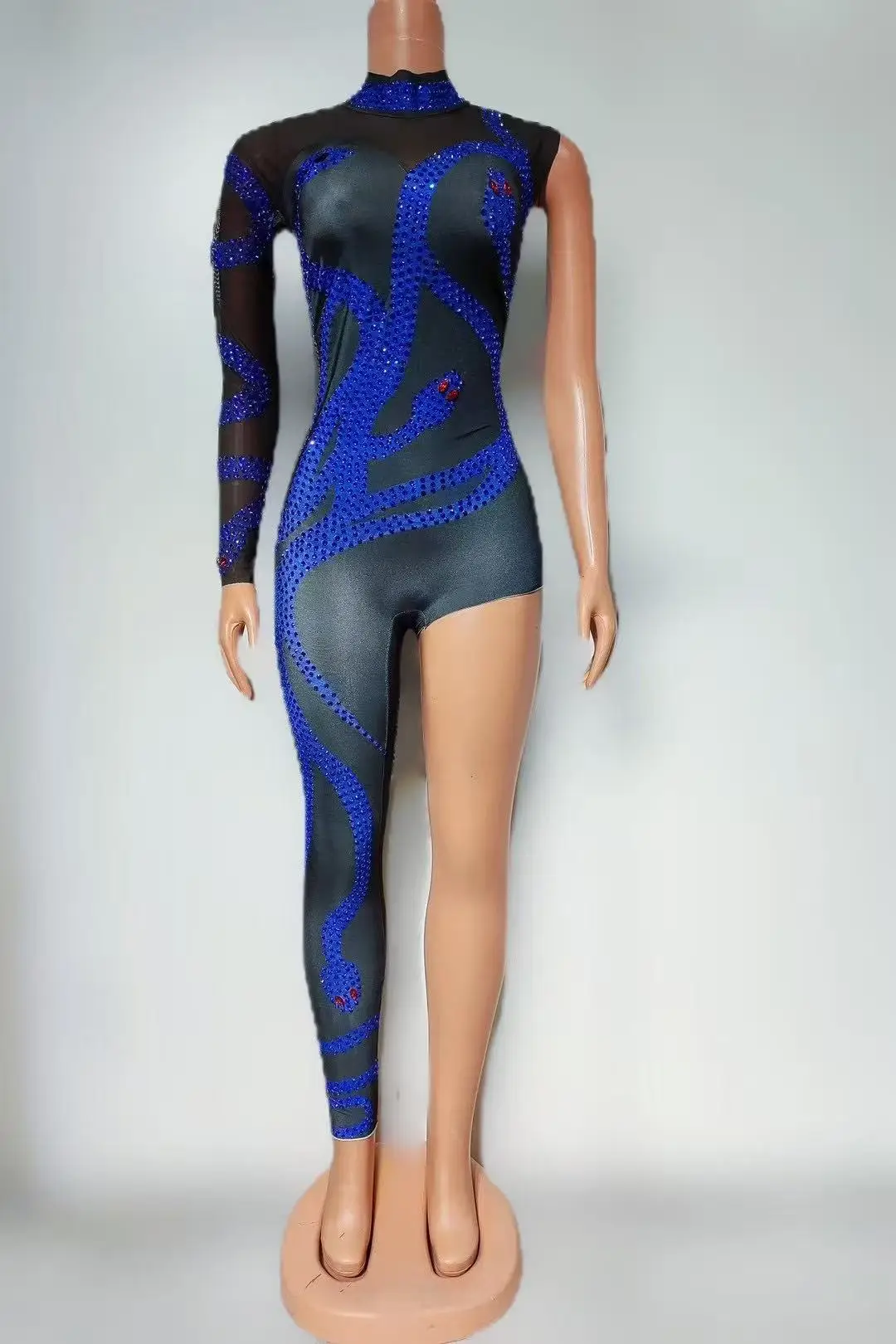 Sexy Birthday Celebrate Event Photo Shoot Wear Singer Dancer Performance Show Gowns Costume Sparkly Rhinestones Jumpsuit