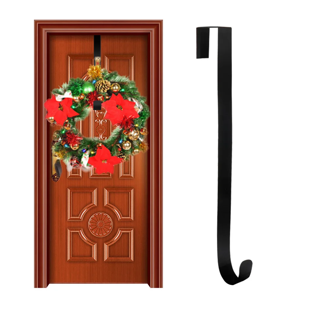 1PC Wreath Hanger Over The Door Large Wreath Metal Hook for Christmas Wreath Front Door Hanger