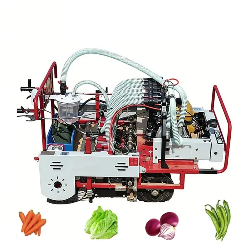 4WD Hand Push Vegetable Seeder Air Suction Vegetable Seeding Machine Pneumatic Precision Pepper Seeder Onion Seed Drill for Farm