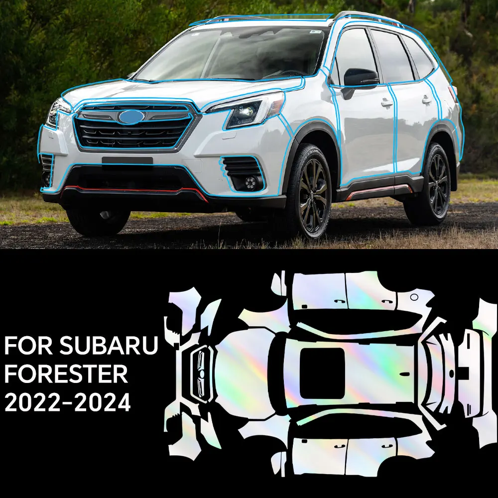 

Изготовленный на заказ предварительно вырезанный для Subaru Forester 2022-2024, прозрачный бюстгальтер для автомобиля, защитная пленка для краски PPF, прозрачная ТПУ, против царапин