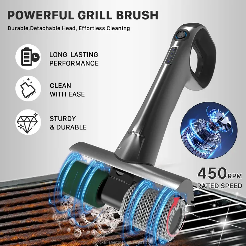 Electric Cleaning Brush for BBQ Grill Mesh Oil Removal Household Multifunctional Outdoor Kitchen Tool Wire Scrubber Device