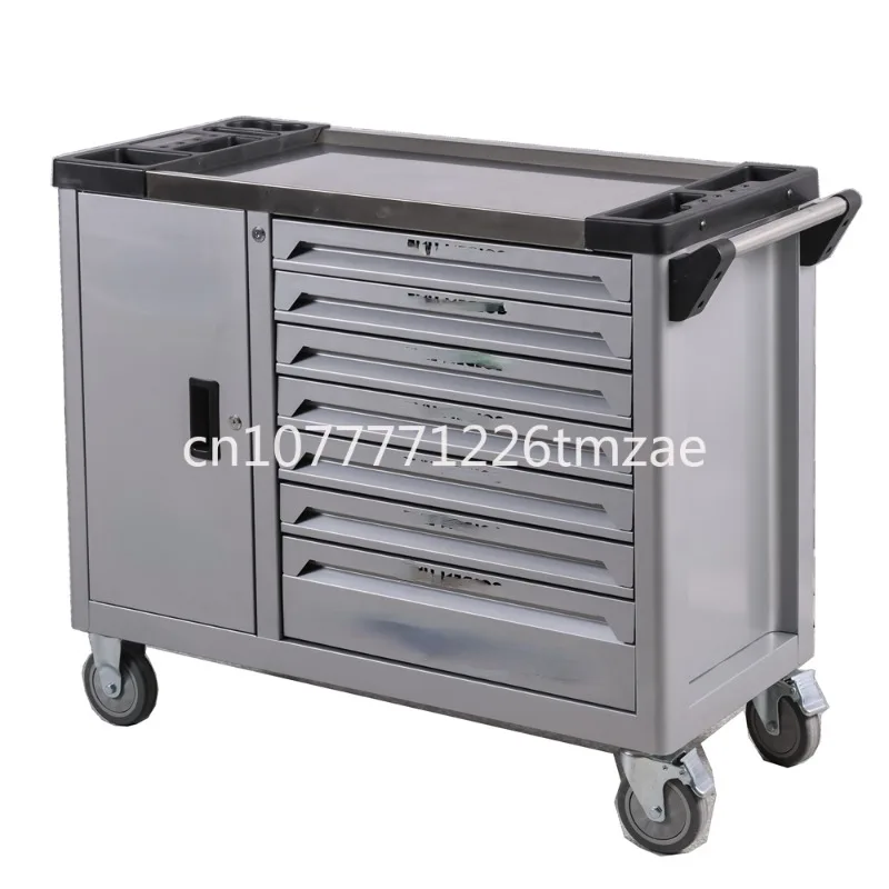 7 Drawer Tool Cabinet Auto Repair Garage Roller Cabinet Workshop Tool Storage Silver Tool Car