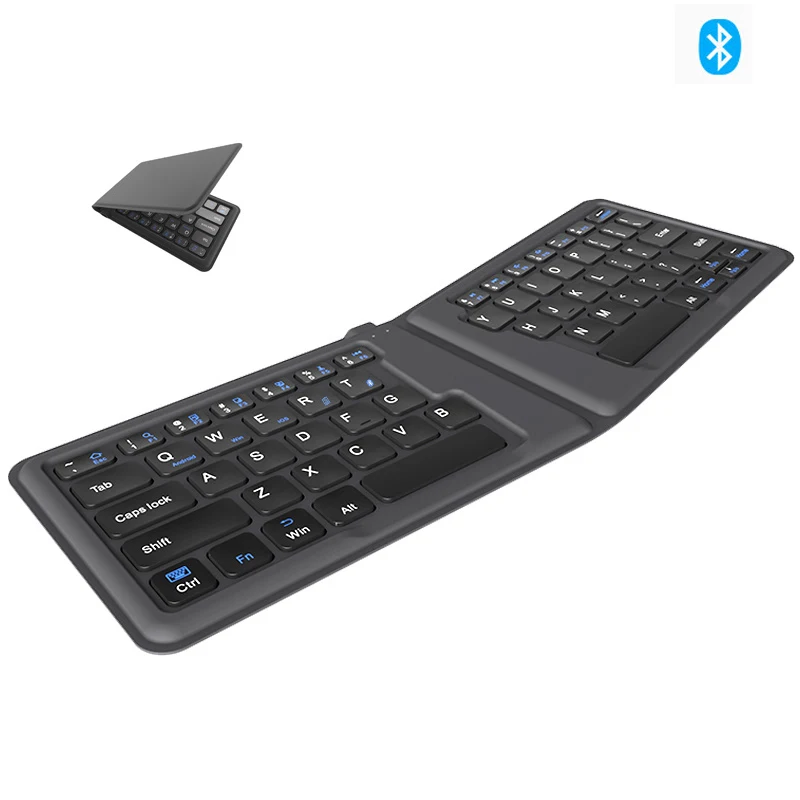 JOMAA Portable Foldable Bluetooth Split Keyboad Ergonomic Rechargeable Multi-Device Connection Folding Keyboard ForWin7/8/10/IOS