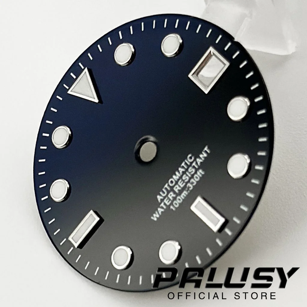 Nh35 29mm Blue Black Sterile Watch Dial Blue Luminous Watch Face for NH35/NH35A/4R/7S Movement Replacement Parts