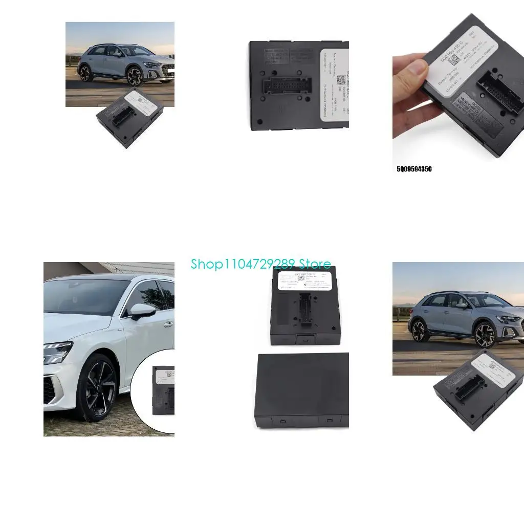 D8KE Keyless Door Access Control Unit 5Q0959435C, Black Plastic Housing and Rectangular Port Design for Golf MK7 Vehicle Repair