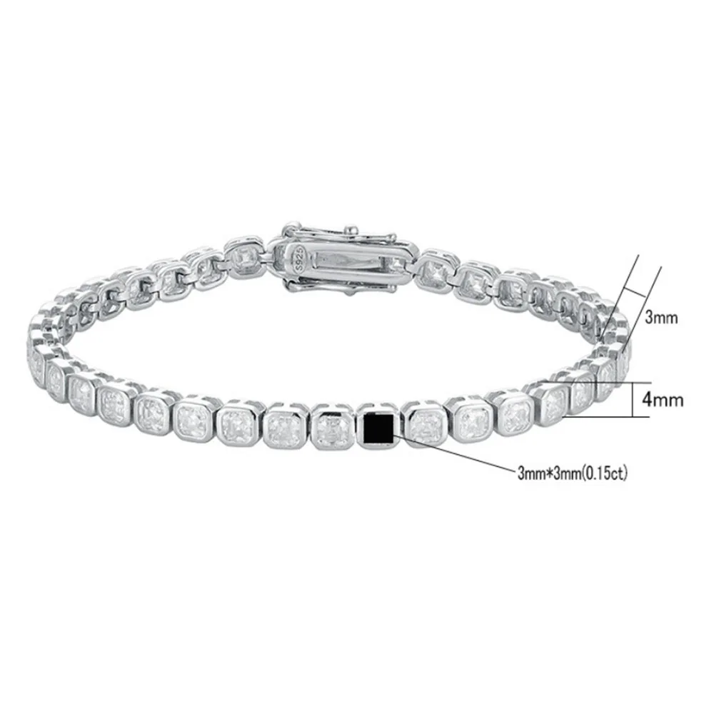 Jewelry 3mm VVS Moissanite Sterling Silver 925 Fashion Moissanite Tennis Chain Bracelet and Necklace For Women