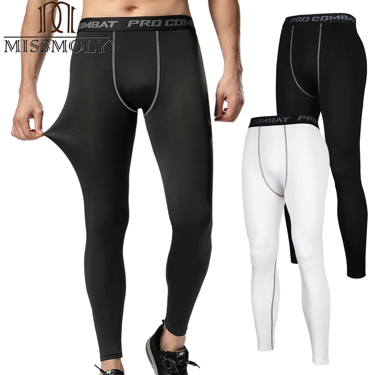 Mens Long Johns Thermal Underwear Bottoms Base Layer Slim Workout Long Underpants Quick Dry Cold Weather Bottoming Panties