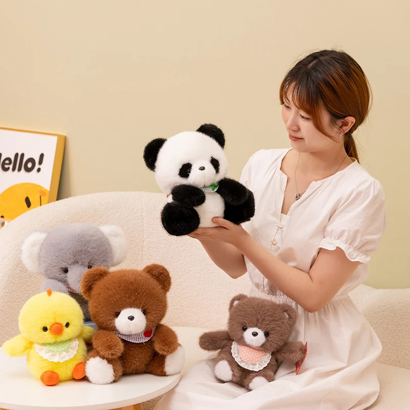 

Cuddly Cartoon Panda Bear Penguin Elephant Plush Toys Fluffy Chick Rabbit Doll Lovely Kids Companion Warm Desktop Pets Nice Gift