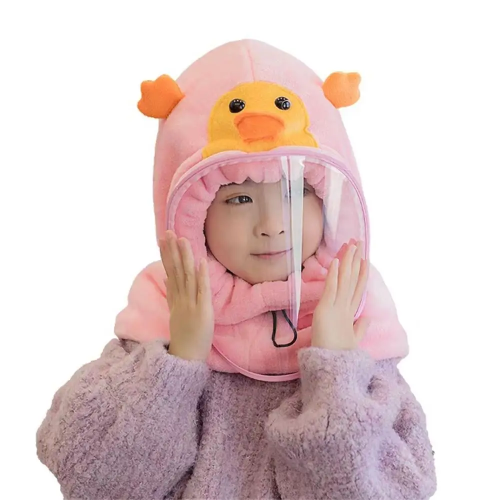 

Cute Cartoon Integrated Cap Scarf Ear Protection Windproof Hooded Anti-Fog Hat Winter Warm Thicken Snow Caps Children