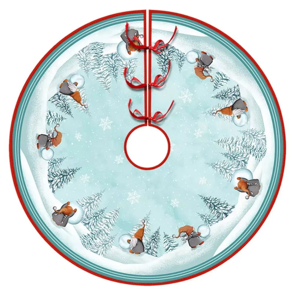 VIKAMA الأحمر شجرة عيد الميلاد تنورة الرنة الصنوبر فروع ندفة الثلج صورة ظلية شجرة عيد الميلاد تنورة وسادة عيد الميلاد الديكور #2