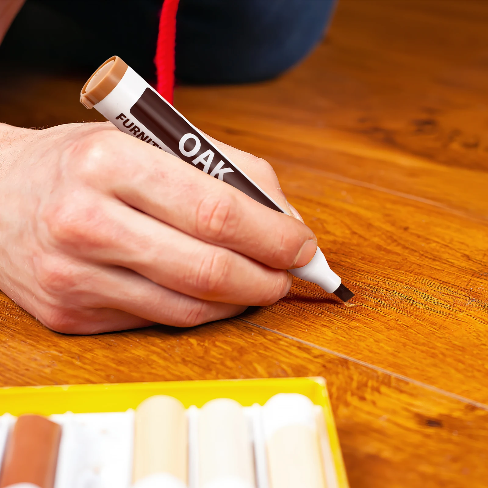 

6 Pcs Furniture Touch up Markers Non-toxic Quick-drying Wood Repair Crayons for Scratches Wooden Furniture Edges Home Supplies