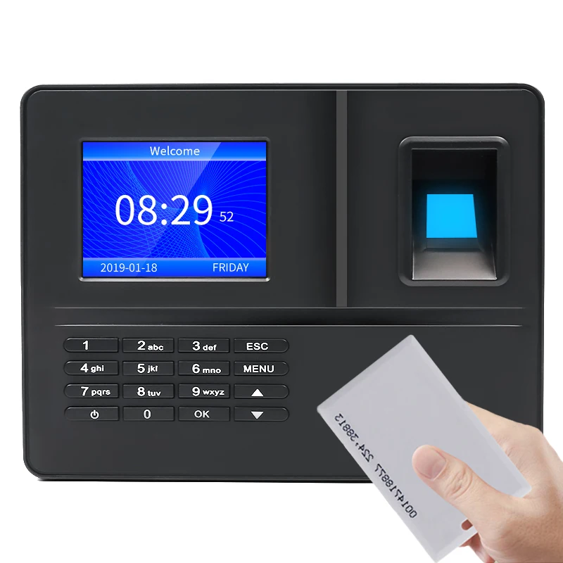 Biometric TFT LCD Display USB Time Clock Employee Checking-in Recorder  Fingerprint time attendance machine