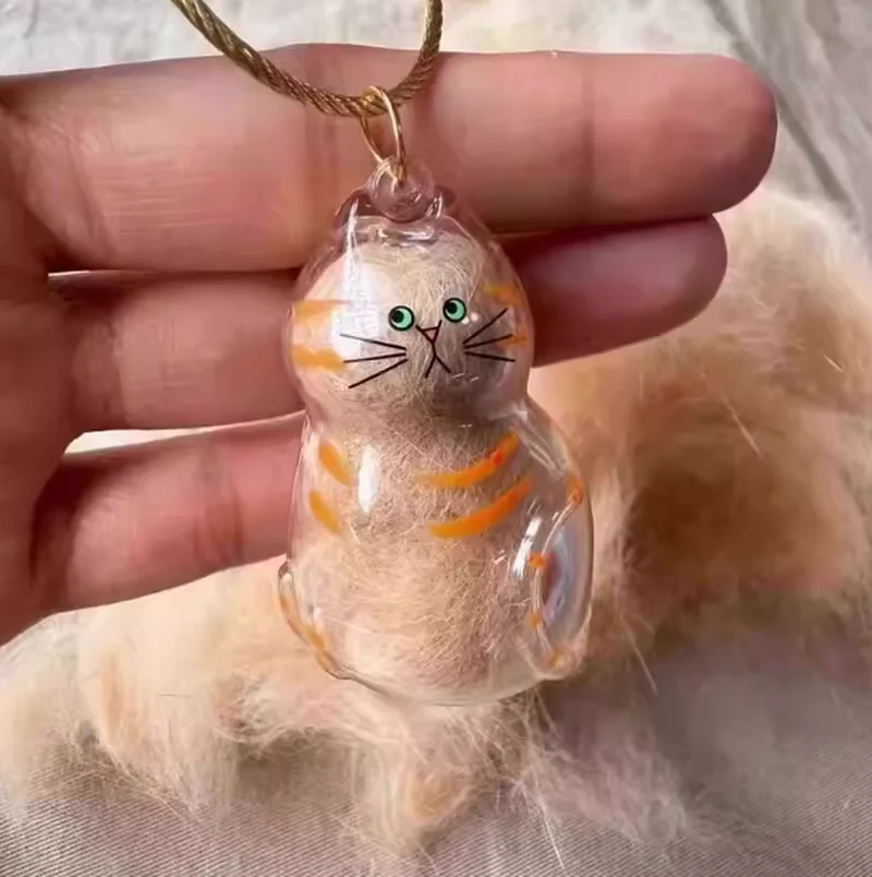 

New In Stock Transparent Cat Hair Storage Box Hanging Decoration Blind Box Cat Hair Storage Capsule Desktop Decor Surprise Gifts