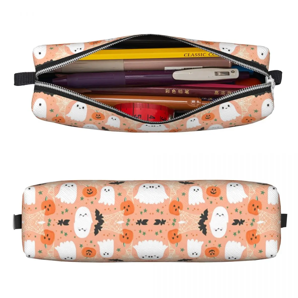 Halloween Pumpkins Ghosts Pencil Cases Trick or Treat Cute Pencilcases Pen Box for Student Large Storage Bags Students School