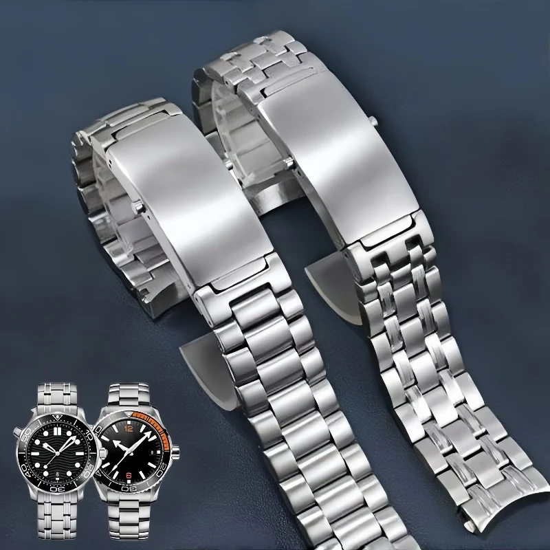 

Ремешок для часов из нержавеющей стали 18 мм, 20 мм, 22 мм для Omega Seamaster 300 Speedmaster, мягкий браслет, аксессуары, браслет