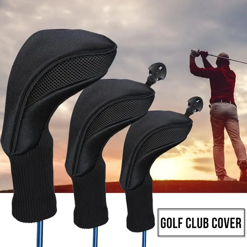 3pcs Golf Cover No1 No3 No5 Club Head Protective Cover Knitted Hat Cover Sport Golf Accessories Golf Club Cover