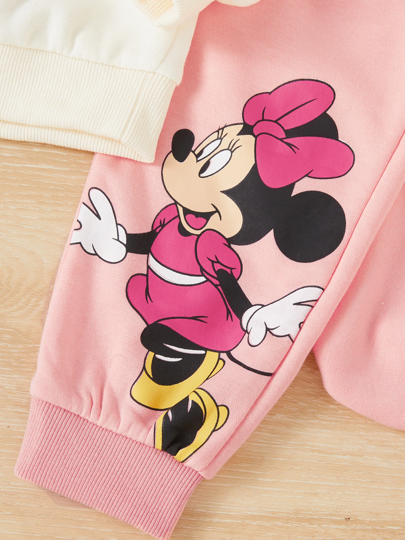 Conjunto de desenhos animados Disney Minnie Mouse para bebês, algodão puro, roupas fofas para crianças, roupas casuais para crianças, pato margarida, outono