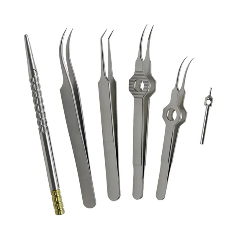 

GREATLH 1pc/1set Hair Transplant Forceps Hair Transplant Implanter Tweezers Stainless Steel Hair Transplant Tweezer