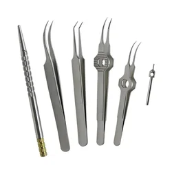 GREATLH 1pc/1set Hair Transplant Forceps Hair Transplant Implanter Tweezers Stainless Steel Hair Transplant Tweezer