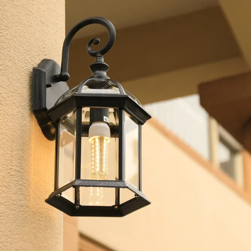 Luz Led de pared para exteriores, iluminación impermeable, luces para porche, balcón, jardín, lámpara de pared para exteriores, decoración de estilo Retro europeo