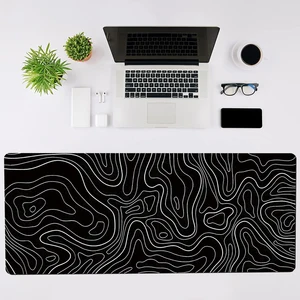 1 pcs gaming mouse pad large keyboard 31.5x11.8in mouse pad black and white topographic mouse pad for keyboard with anti-SL 11 Main Vitamin D Sales - №1