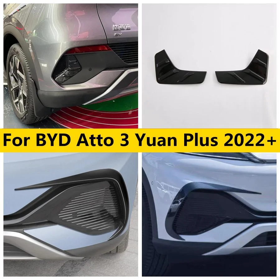 

Front Fog Side Bumper Protection Rear Fog Light Lamp Eyelid Cover Trim For BYD Atto 3 Yuan Plus 2022 2023 2024 Car Accessories