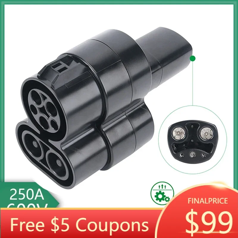 

Адаптер зарядного устройства CCS2/CCS1 к Tesla EV, макс. 150-200 кВт/150A-400A, совместимый с моделью 3/S/X/Y ccs1 tesla