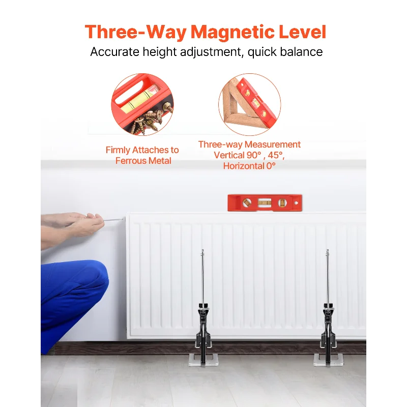 SucceBuy 2 قطعة 170 مللي متر توفير العمالة الذراع جاك تحمل قدرة معدنية اليد رفع جاك أداة مع مستوى المغناطيسي ارتفاع قابل للتعديل #6