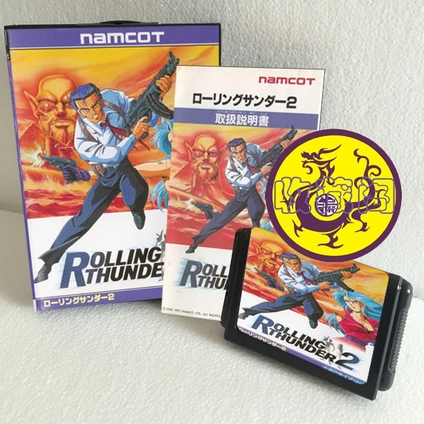 

Rolling Thunder 2 с коробкой JP и ручной книгой, 16 бит, игровая карта MD для консолей Sega MegaDrive Genesis