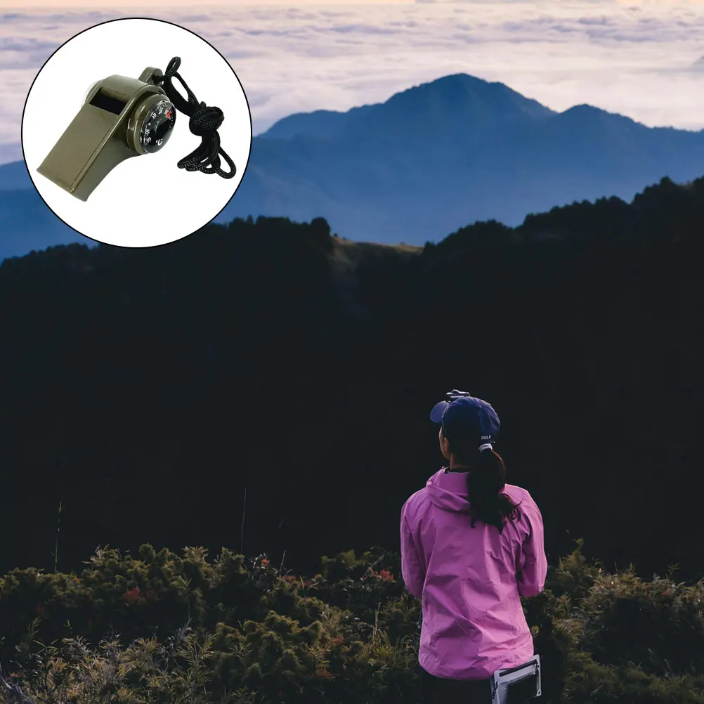 

Multifunctional Whistle Compass Thermometer Small Plastic Lanyard for Camping Hiking Survival Outdoor Accessories Portable Nylon