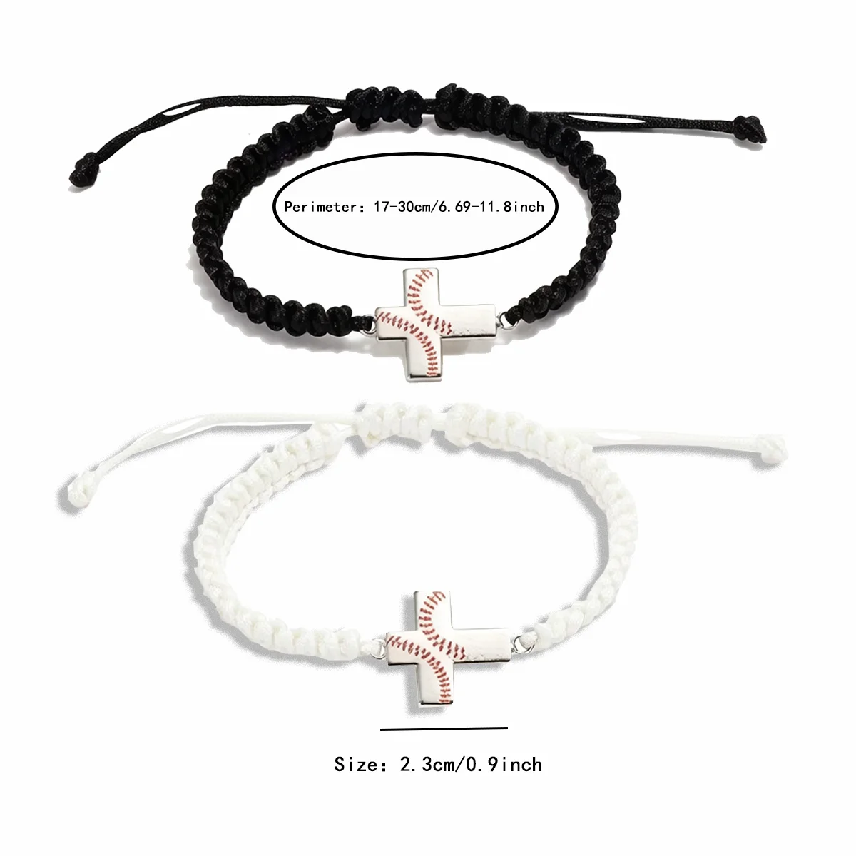 Personalized Creative Baseball Cross Braided Bracelets, Minimalist Niche Design for Couples & Best Friends