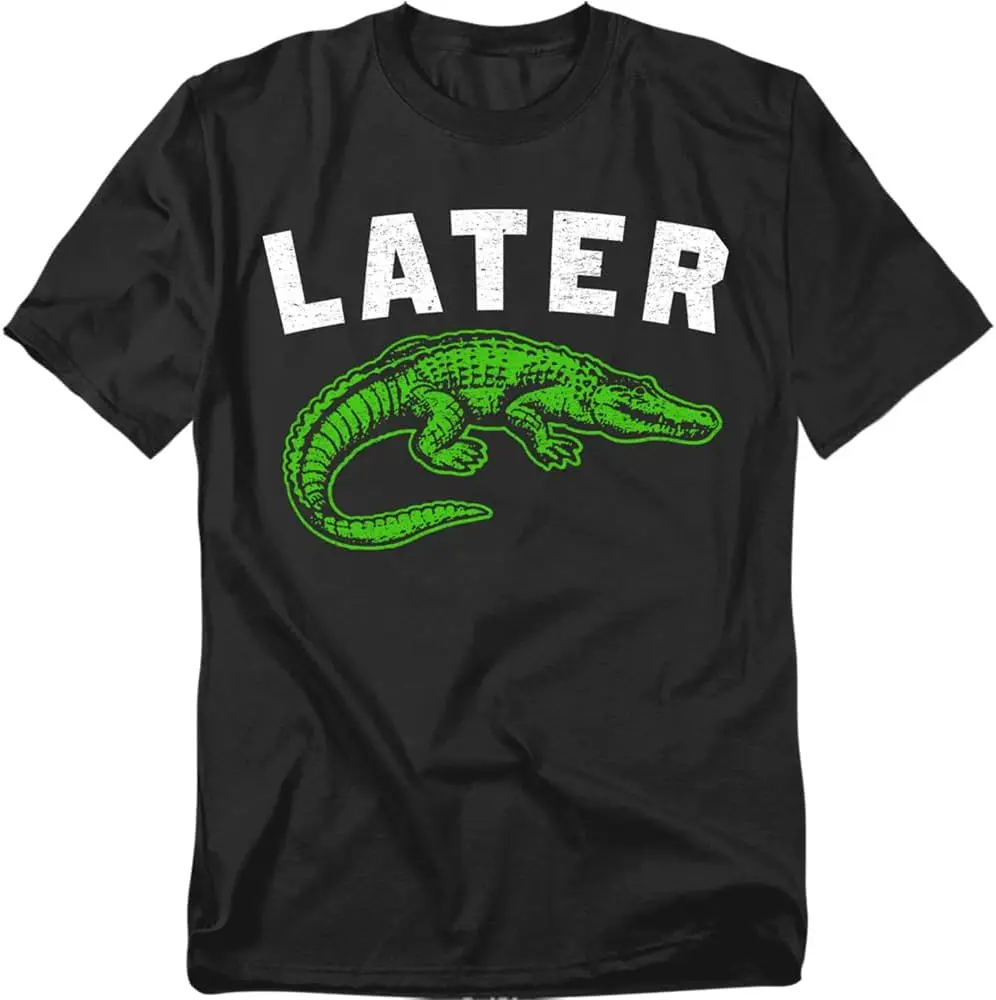 Later Gator T-Shirt – Funny Animal Pun Retro Humor Tee, Unisex Unisex Y2K Aesthetic Graphic T‑Shirt Trendy Streetwear Crew Neck Short Sleeve Soft Cotton Tee Fashion Daily Tops Men Women