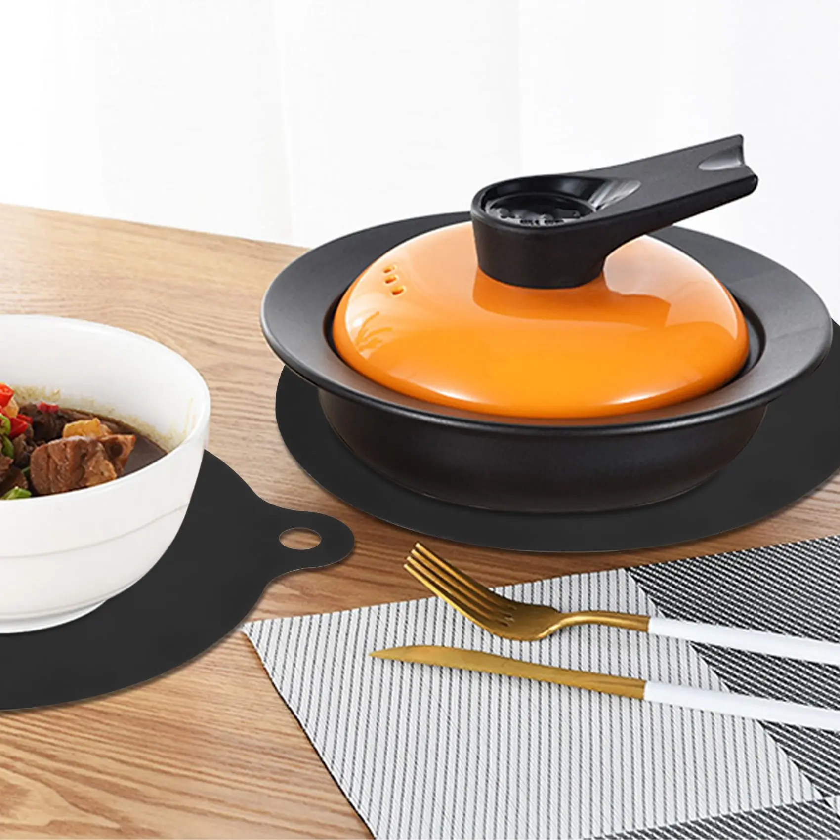 6 ชิ้น Induction Cooktop Mat Protector Nonslip ซิลิโคนความร้อนฉนวนกันความร้อน Pad ฝาครอบด้านบนความร้อนฉนวน Mat