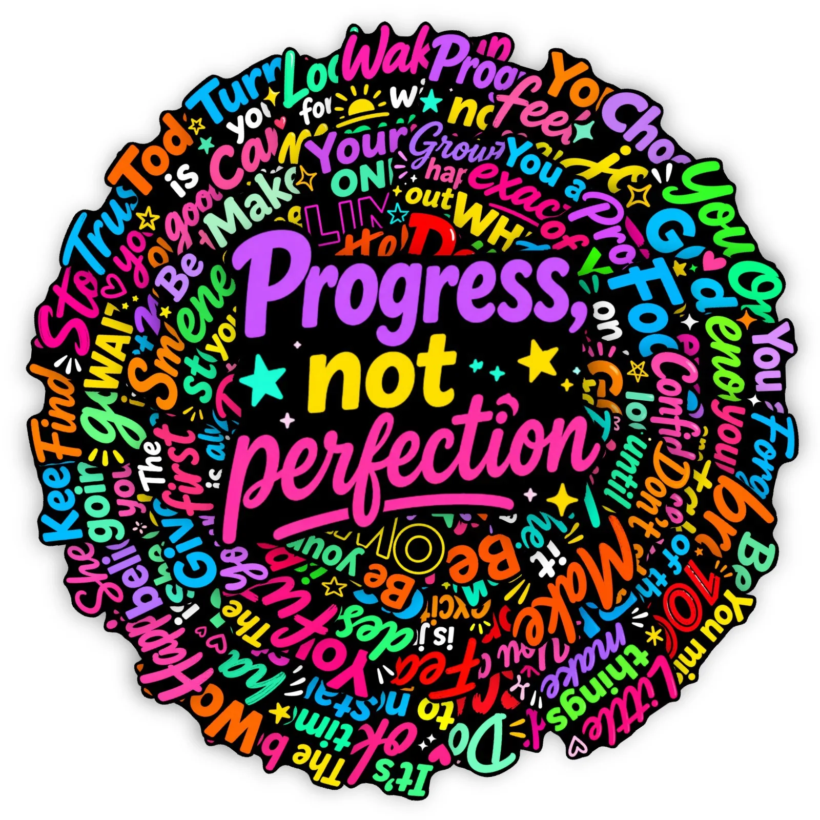 50 PCS Personality Text Inspirational Phrase Fun Stickers Pack Decorate Luggage Helmet Skateboard Greeting Card Vinyl Decals