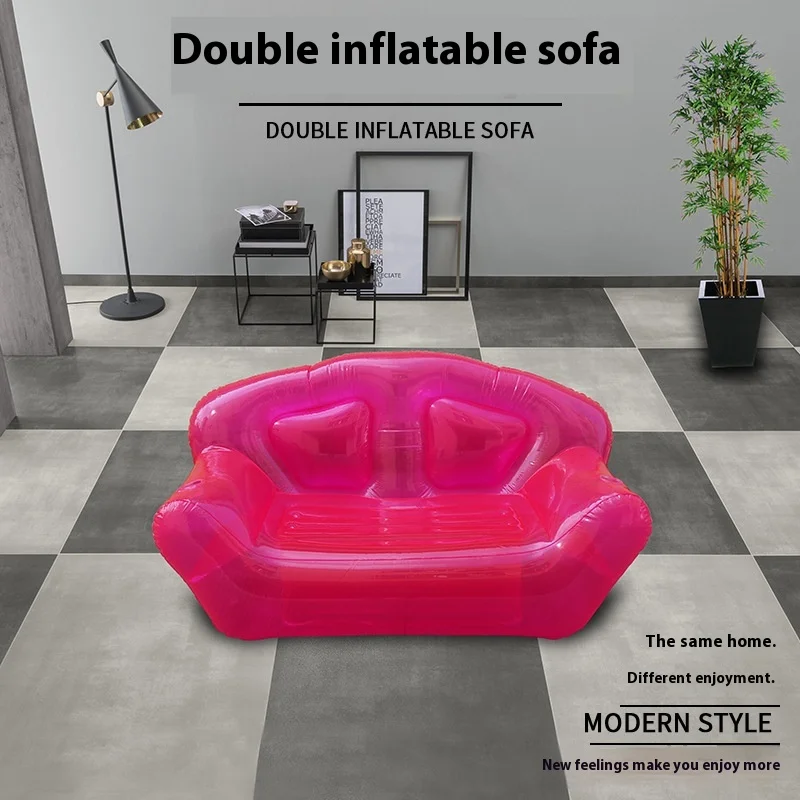 

Hot-selling environmentally friendly PVC inflatable sofa, transparent color love seat, outdoor camping portable air sofa
