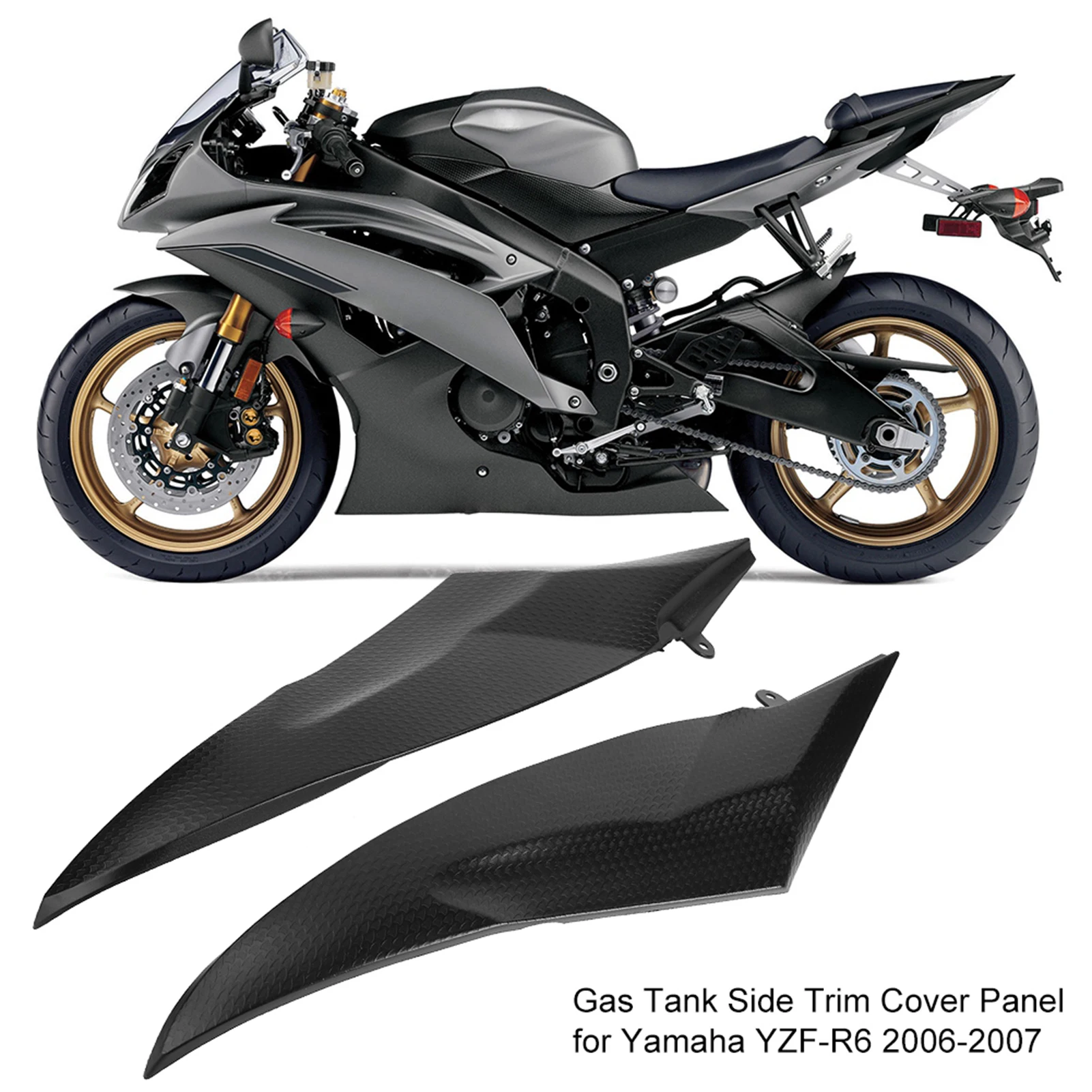 

Gas Side Trim Gas Cover Panel Motorcycle Accessories Gas Side Trim Insert Cover Panel for YZF-R6 2006-2007
