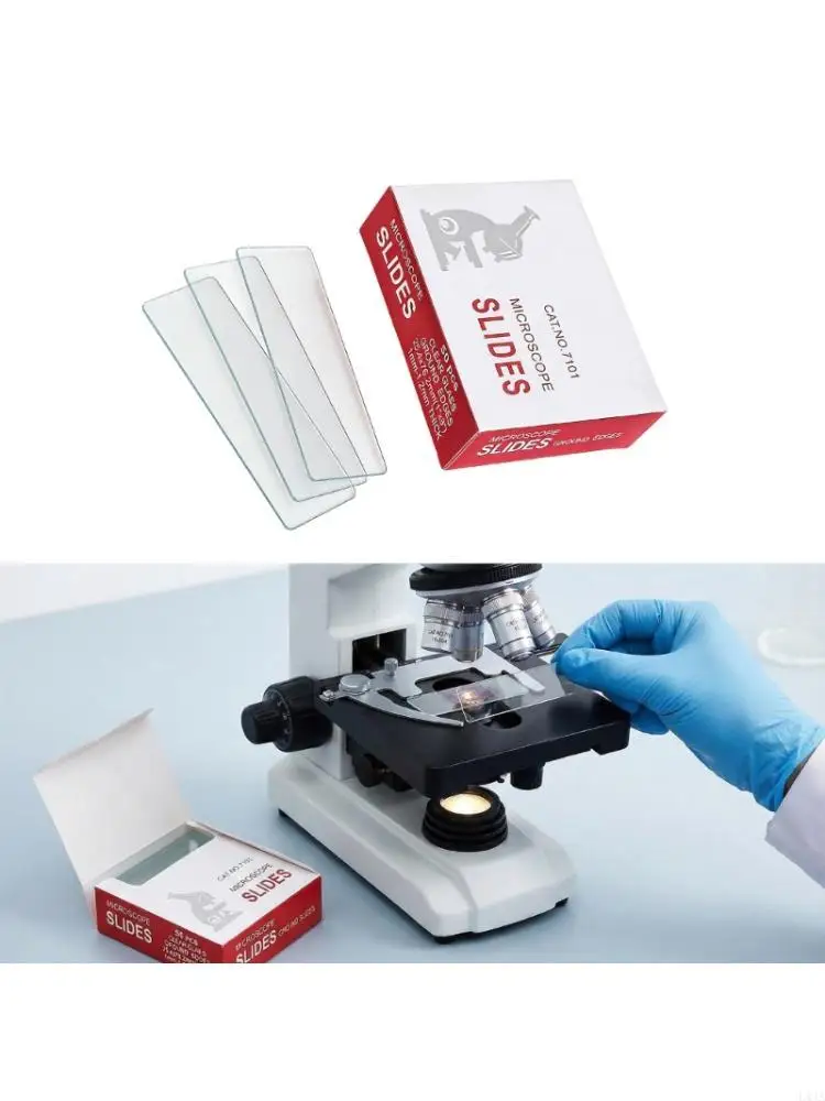 L43A 50 Pieces Biology Glass Slides for Microscopy Science Use Pre Cleaned Quality Slides