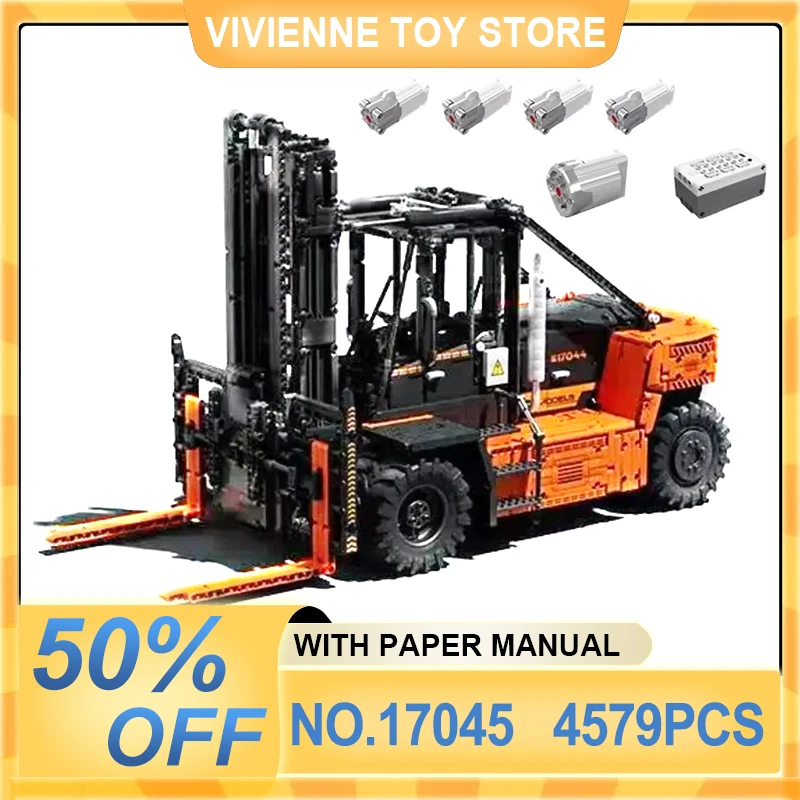 Mould King 17045 Technical App-Controlled Heavy-Duty Forklift RC Truck Construction Machine Model Building Blocks Toys Gift Boys