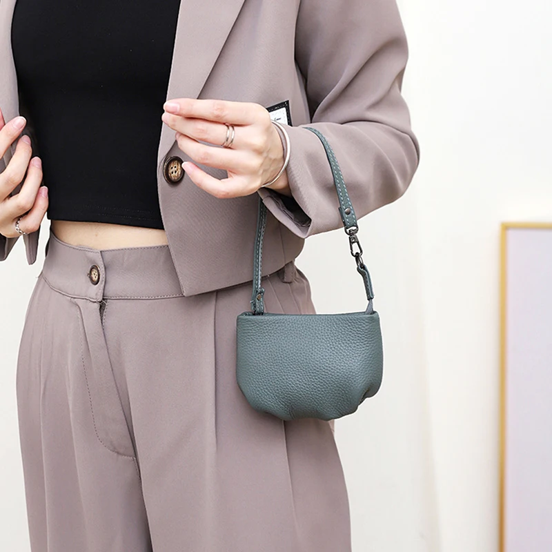 Sac à main en cuir véritable souple avec nom personnalisé pour femme, porte-monnaie, pochette nuage, sac à main, porte-clés, sac à cartes, marque de luxe, mode