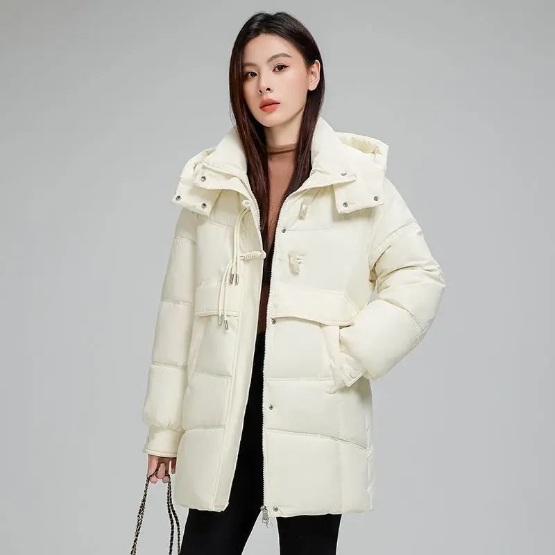 Hooded Cotton-Padded Coat Ladies 2026 Autumn Winter New Long Down Jacket Women Parkas Fashion Windbreaker Chinese Style  Outcoat