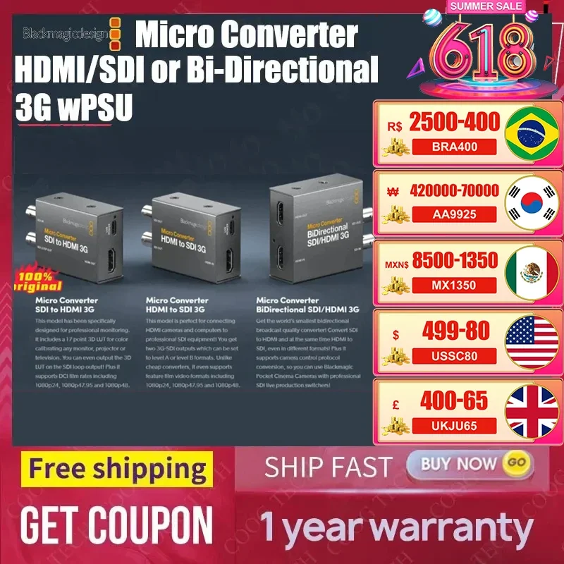 Blackmagic Design Micro Converter HDMI/SDI or Bi-Directional 3G