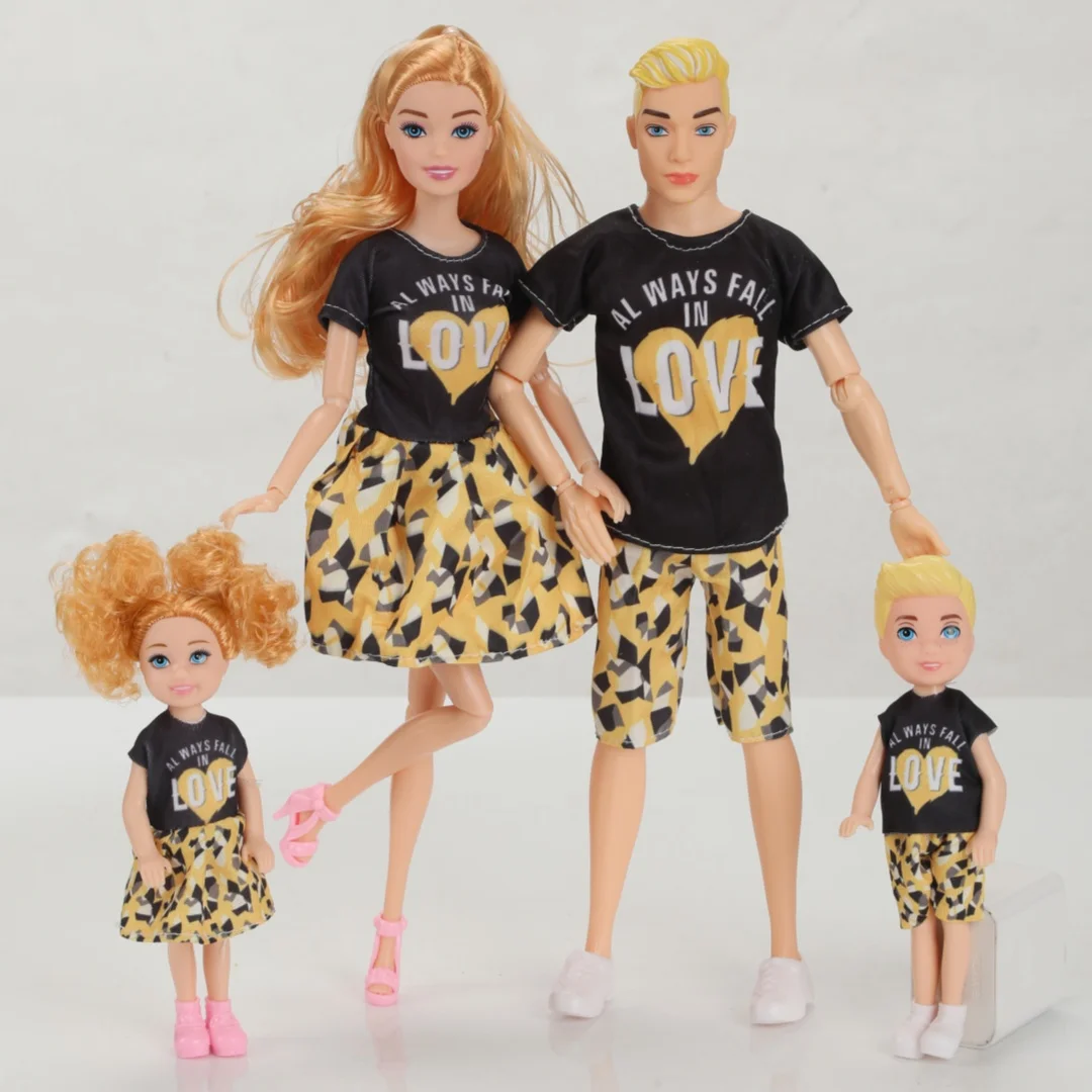 

1/6 Family Doll Sets Mom Dad Son Daughter Children Playing House Doll Figure Toys Birthday Party Gifts Toy