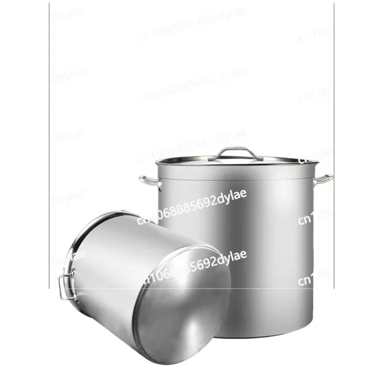 

Stainless Steel Barrel with Lid Soup Barrel, Commercial Thickened Round Barrel, Special for Large Capacity Induction Cooker