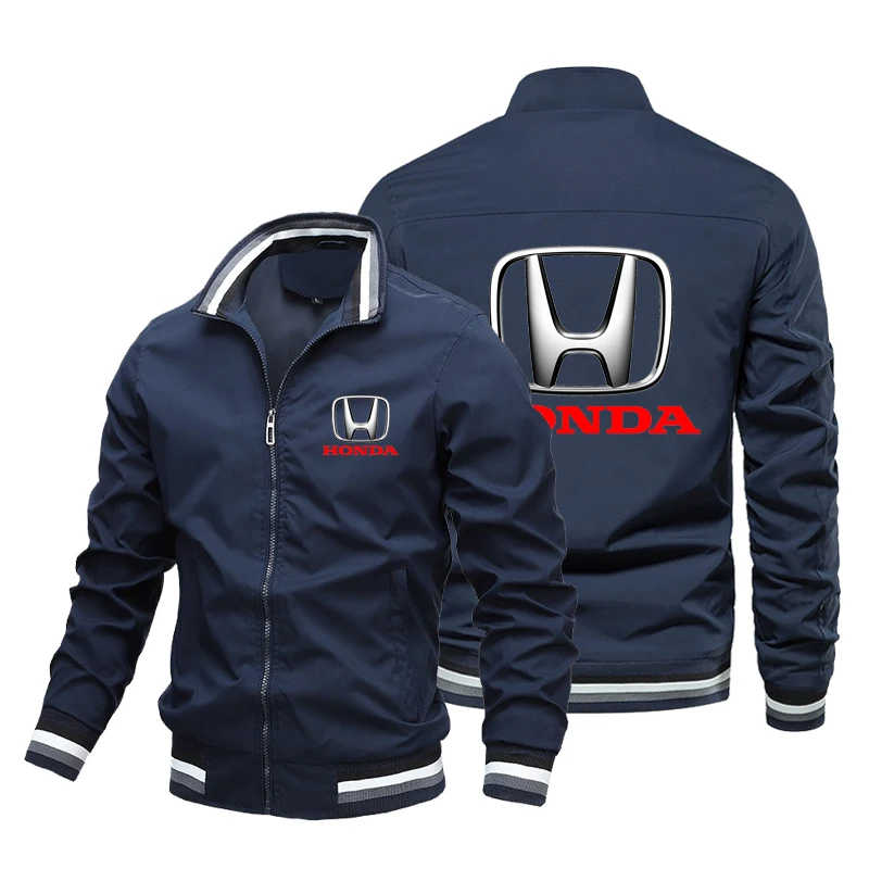 

2025 New Men's Jacket Spring and Autumn Honda Outdoor Leisure Street Car Equipment Jacket Zipper Sports Stand Up Collar Jacket