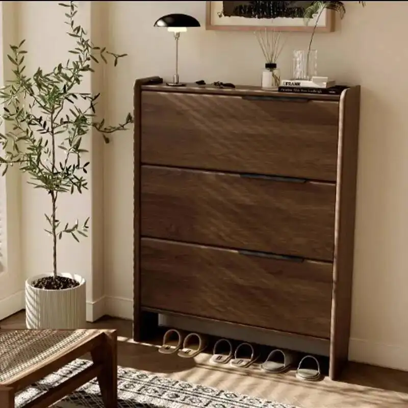 Wooden Vertical Shoe Storage Organizer Cabinet Shelf Freestanding Shoe Rack for Home Entrance Hallway Display