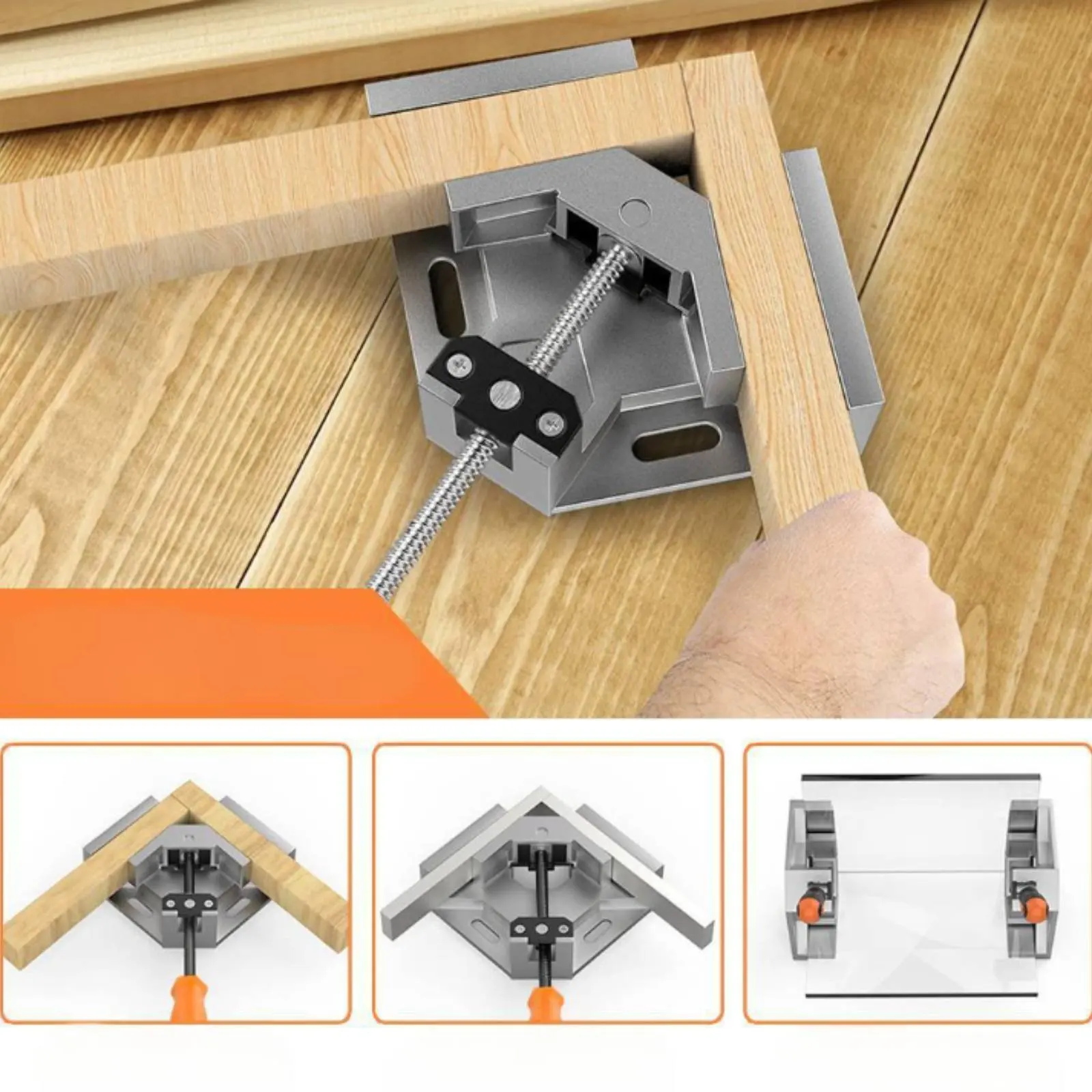 

Single Handle Corner Clamp Sturdy Construction Picture Frame Joining Tool Workshop Gear for DIY Hobbyists, Metal Joining